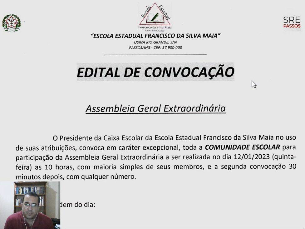 E. E. Francisco da Silva Maia - Edital de Convocação para Assembleia Geral Extraordinária