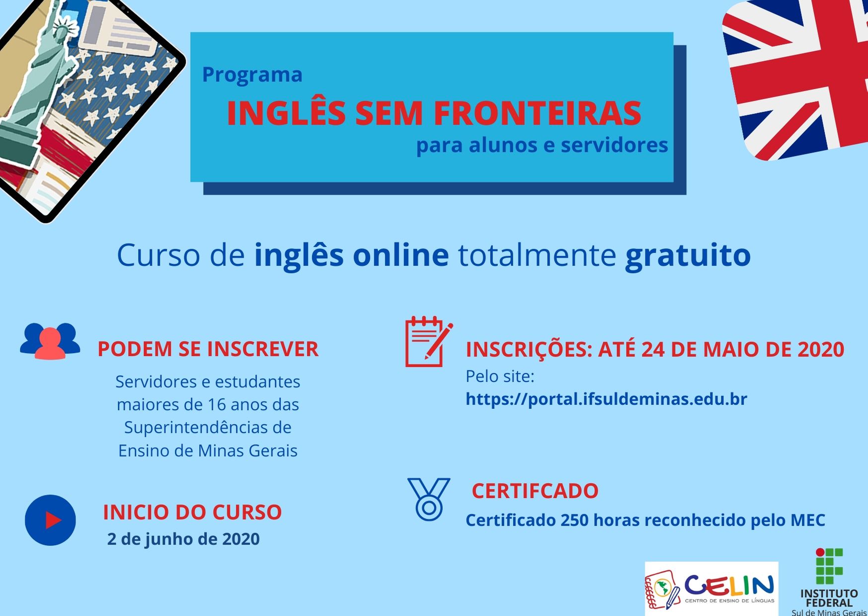 CURSO DE INGLÊS SEM CUSTO NA PARÓQUIA